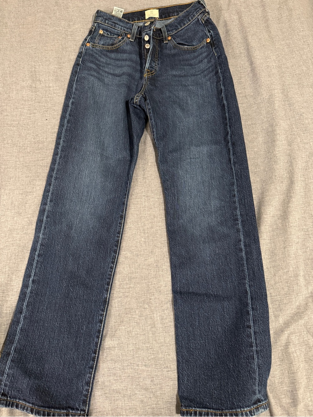 Levi's Women's Straight Leg Jeans in Dark Blue Denim